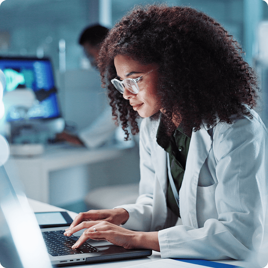Physician-on-laptop