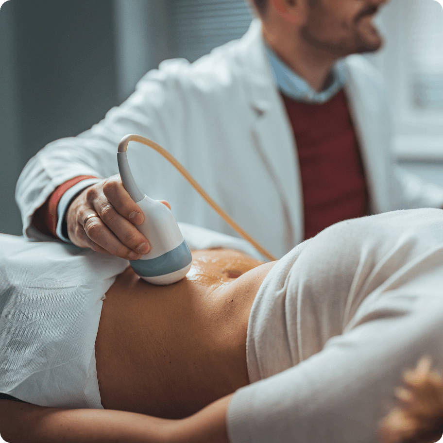 Women having ultrasound