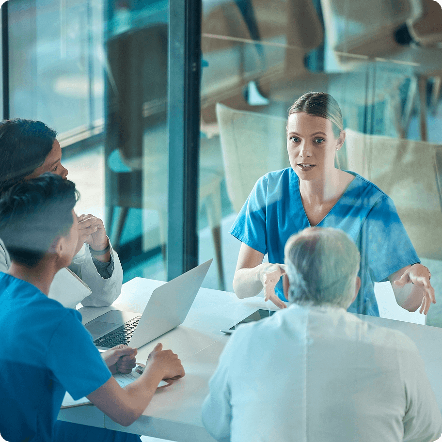 Medical-staff-discussing-platform