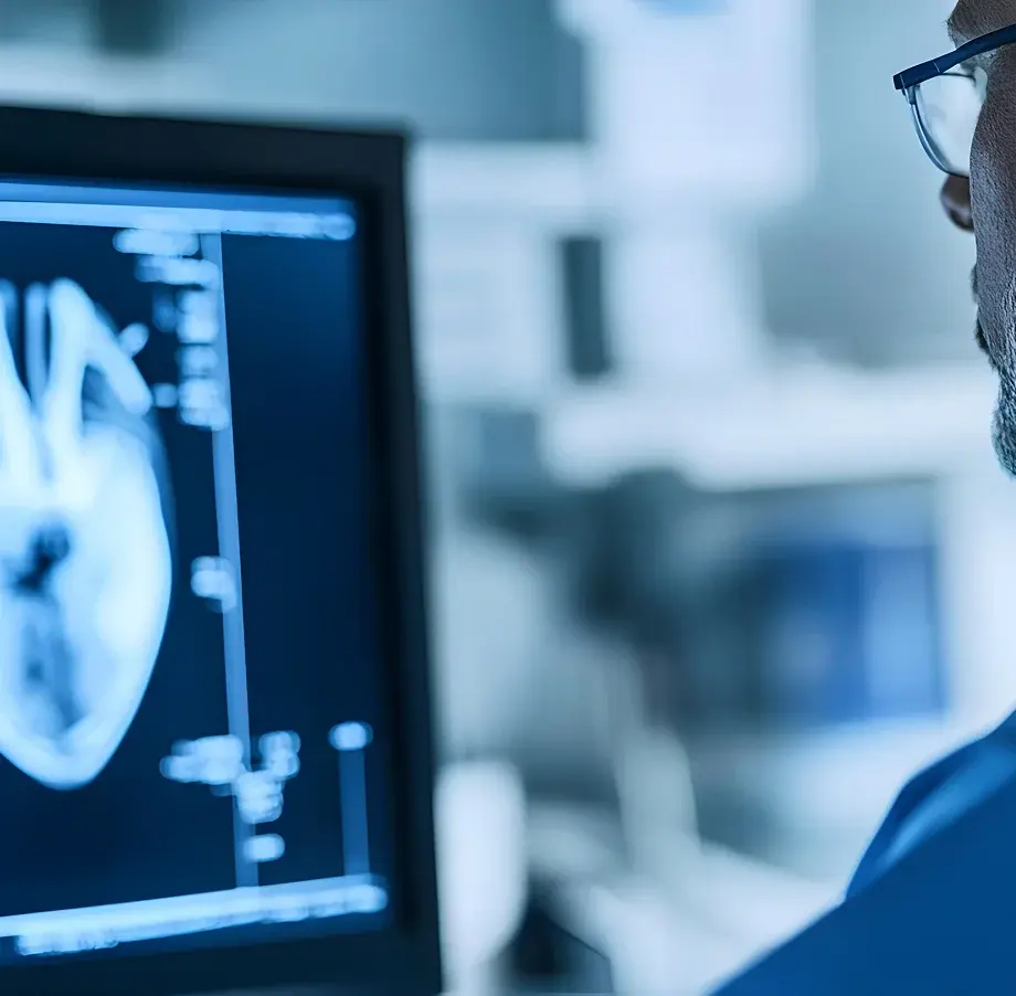 close up of someone looking at scan